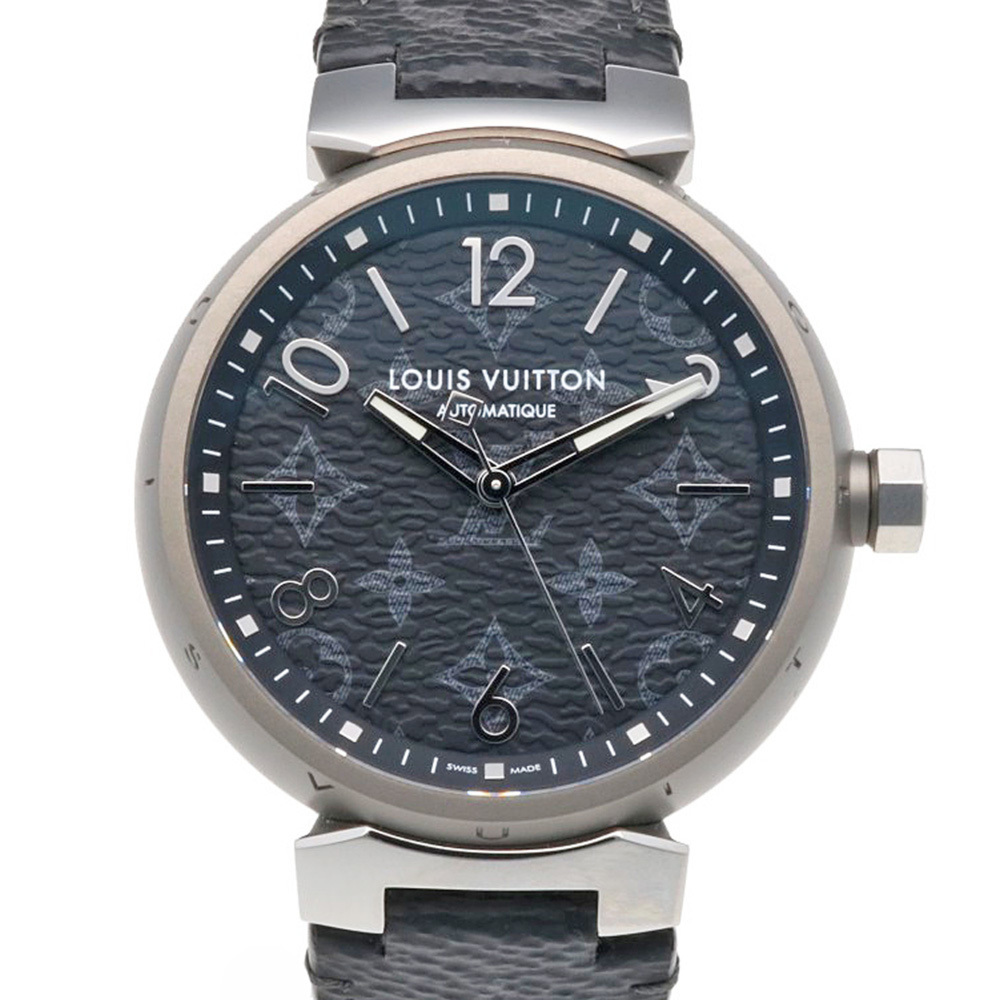 Louis Vuitton Tambour Monogram Eclipse Watch, Stainless Steel, QA140Z, Automa...